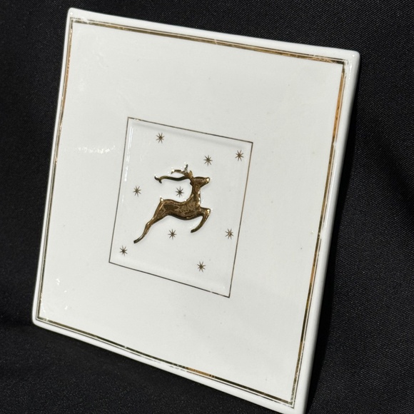Make the Season Bright Gold Christmas Reindeer Trivet Tile 7" - Picture 2 of 5